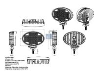 Arbeitsscheinwerfer, LED | DT 9.69038 - 969038 - W: 143 mm, H1: 91 mm, H2: 113 mm, T: 46 mm