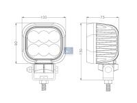 Arbeitsscheinwerfer, LED | DT 9.69035 - 969035 - W: 100 mm, H1: 92 mm, H2: 130 mm, T: 73 mm