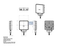 Arbeitsscheinwerfer, LED | DT 9.69042 - 969042 - W: 111 mm, H1: 109 mm, H2: 136,5 mm, T: 34,8 mm