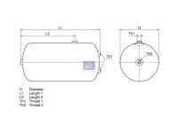 Lufttank 16 l, passend für SCANIA | DT 1.18391 - 118391 - D: 246 mm, M22 x 1,5, L: 410 mm, 14 bar