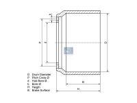 Bremstrommel passend für SCANIA | DT 1.18703 - 118703 - D: 413 mm, 10 bores, b: 23,5 mm, P: 335 mm, d: 295 mm, H: 263 mm, B: 188,5 mm