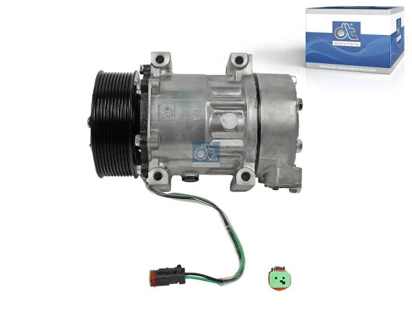 Kompressor, Klimaanlage, Öl befüllt 24 V, 10 PK, passend für SCANIA, DAF | DT 1.23023 - 123023 - DP: 120 mm