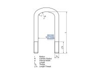 U-Bolzen passend für SCANIA | DT 1.25356 - 125356 - r: 15,5 mm, R: 130 mm, M22 x 2,5, LTh: 70 mm, L: 226 mm, w: 93 mm, 10.9