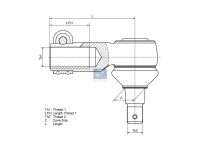 Kugelkopf, Rechtsgewinde passend für VOLVO | DT 2.53017 - 253017 - C: 38 mm, M30 x 1,5R, M26 x 1,5, L: 100 mm