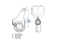 Gestängesteller, manuell, rechts N42 x 1,5, passend für BPW, MERCEDES-BENZ | DT 4.60343 - 460343 - b: 14 mm, Lb: 145 mm, Ol: 56 mm, DIN 5480