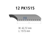 Keilrippenriemen 12 PK, passend für MAN, MERCEDES-BENZ | DT 4.80391 - 480391 - L: 1515 mm, W: 42,7 mm, 12PK1515