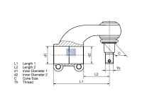 Kugelkopf, Linksgewinde passend für DAF | DT 5.22023 - 522023 - C: 30 mm, M46 x 1,5L, L: 130 mm