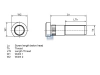 Radbolzen M22 x 1,5, passend für IVECO, RENAULT | DT 6.54206 - 654206 - LTh: 34 mm, Lu: 70 mm, W1: 31 mm, W2: 35 mm, 10.9