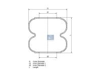 Luftfederbalg, ohne Kolben passend für BPW, IVECO, MAN, SAF, SCHMITZ CARGOBULL, SETRA | DT 3.66427 - 366427 - d: 170 mm, D: 310 mm, L: 200 mm