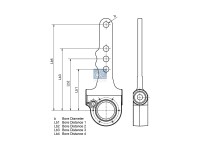 Gestängesteller, manuell SAE 1 1/2 10, 4 bores, passend für BPW, IVECO | DT 10.13021 - 1013021 - b: 14 mm, Lb1: 120 mm, Lb2: 150 mm, Lb3: 180 mm, Lb4: 250 mm, 10 teeth