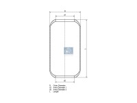 Luftfederbalg, ohne Kolben | DT 4.80990 - 480990 - d: 151 mm, D1: 300 mm, D2: 180 mm, M16 x 1,5, M24 x 1,5, L: 489 mm