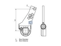 Gestängesteller, automatisch SAE 1 1/2 10, 6 bores, passend für BPW | DT 10.13023 - 1013023 - b: 14 mm, Lb: 120 mm, Lb1: 135 mm, Lb2: 150 mm, Lb3: 165 mm, Lb4: 180 mm, L