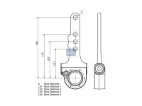 Gestängesteller, automatisch SAE 1 1/2 10, 5 bores, | DT 10.23022 - 1023022 - b: 14 mm, Lb1: 105 mm, Lb2: 129 mm, Lb3: 153 mm, Lb4: 181 mm, Lb5: 129 mm,