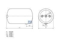 Lufttank 30 l, passend für MERCEDES-BENZ | DT 4.66427 - 466427 - D: 246 mm, M22 x 1,5, L: 714,5 mm, 15,5 bar