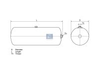 Lufttank 4 l, passend für MAN, VW | DT 3.70101 - 370101 - D: 154 mm, M22 x 1,5, L: 273 mm, 12,5 bar