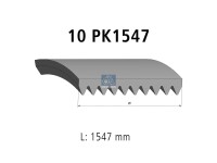 Keilrippenriemen 10 PK, passend für RENAULT, VOLVO | DT 2.21202 - 221202 - L: 1547 mm, W: 35,6 mm, 10PK1547