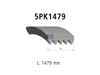 Keilrippenriemen 5 PK, passend für VOLVO | DT 2.15563 - 215563 - L: 1479 mm, W: 17,8 mm, 5PK1479